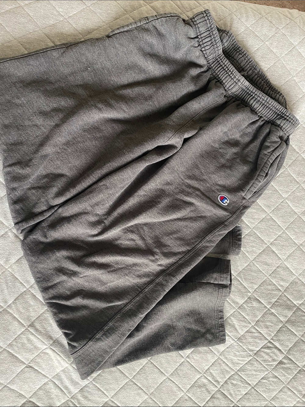 Champion adult Gray Elastic-Waist Sweatpants with Logo